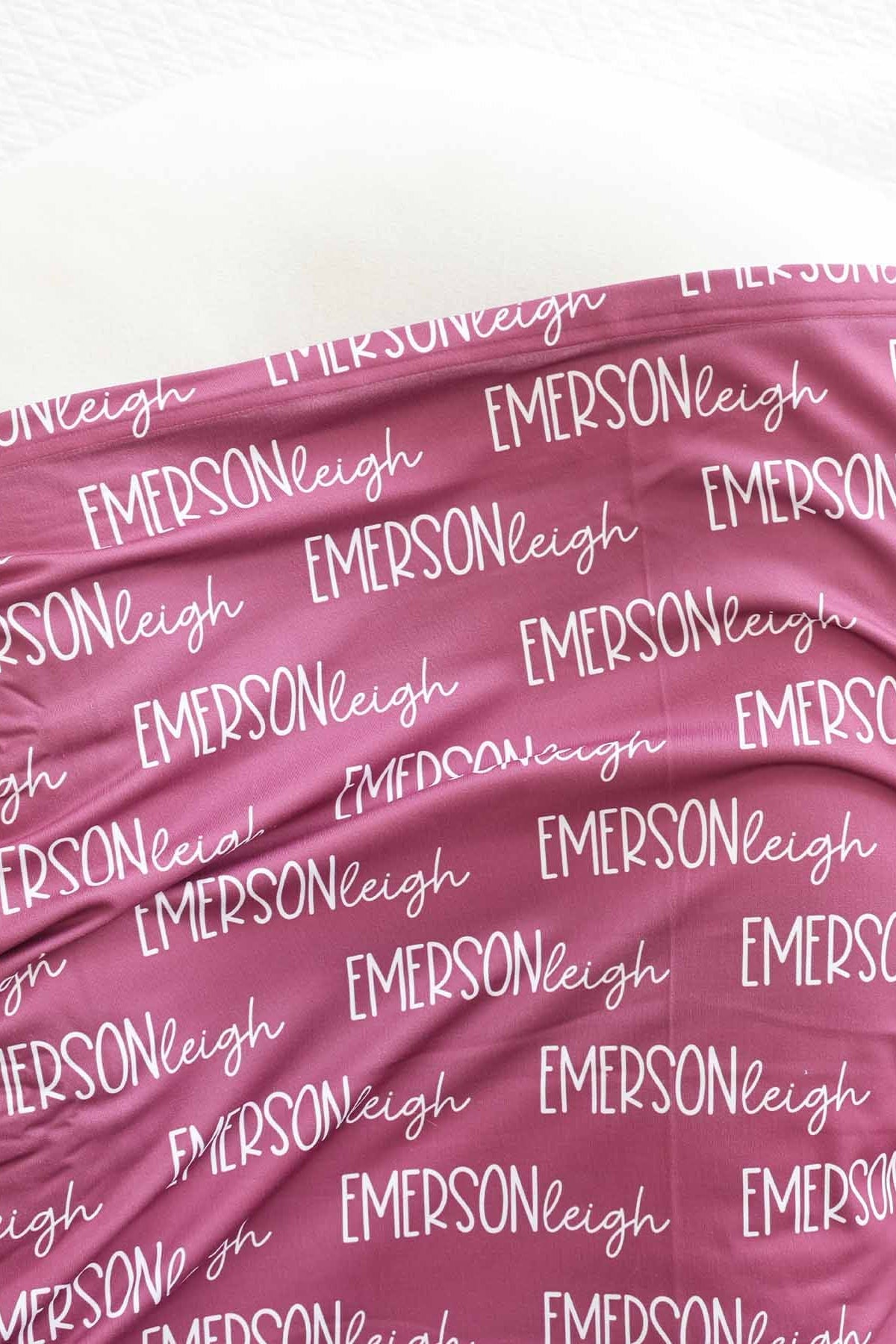 Personalized Baby Name Swaddle Blanket Font Duo | Best Selling Pinks