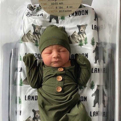Brody's Bear Personalized Baby Name Swaddle Blanket