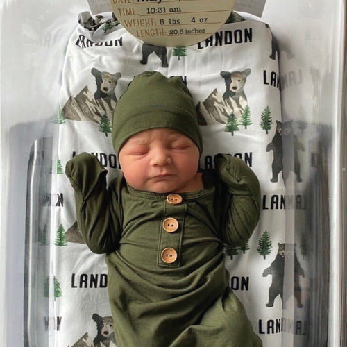 Brody's Bear Personalized Baby Name Swaddle Blanket