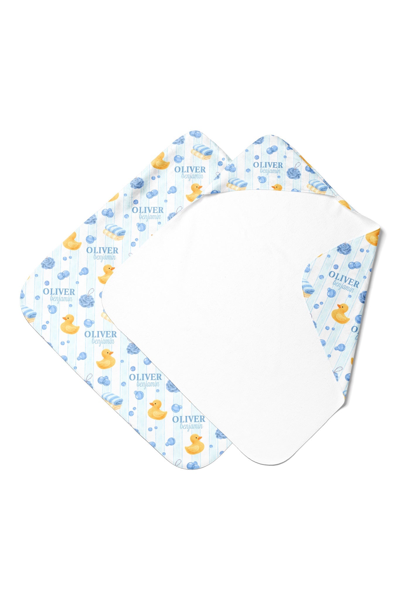 Personalized Hooded Towel | Bubble Duckie Blue