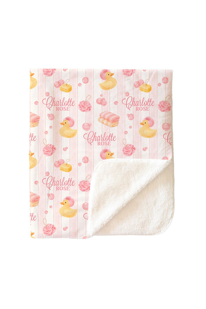 Personalized Kids Blanket | Bubble Duckies Pink