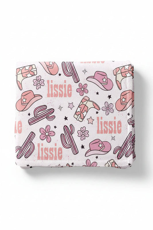 Buckaroo Cowgirl Personalized Kids Blanket