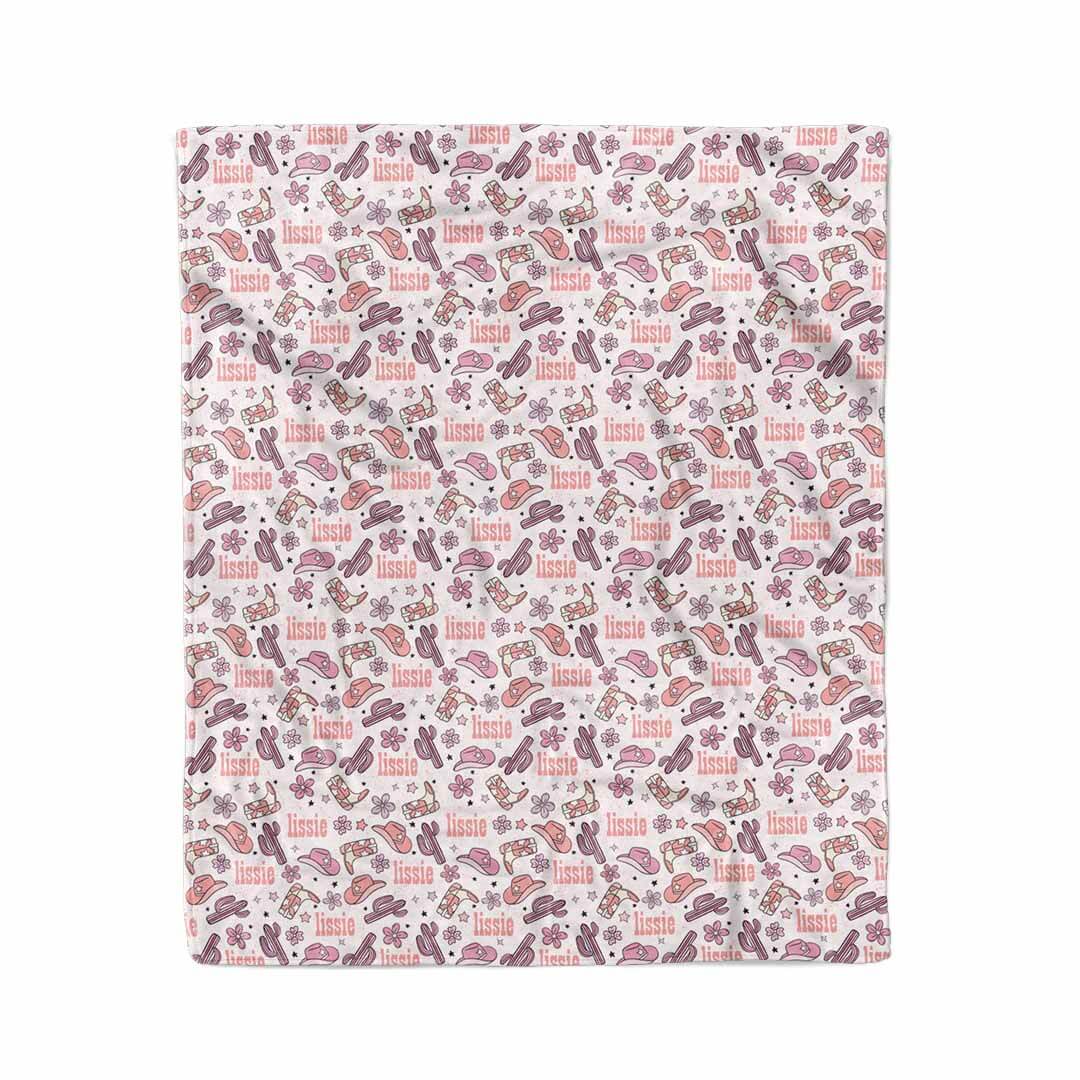 Buckaroo Cowgirl Personalized Kids Blanket