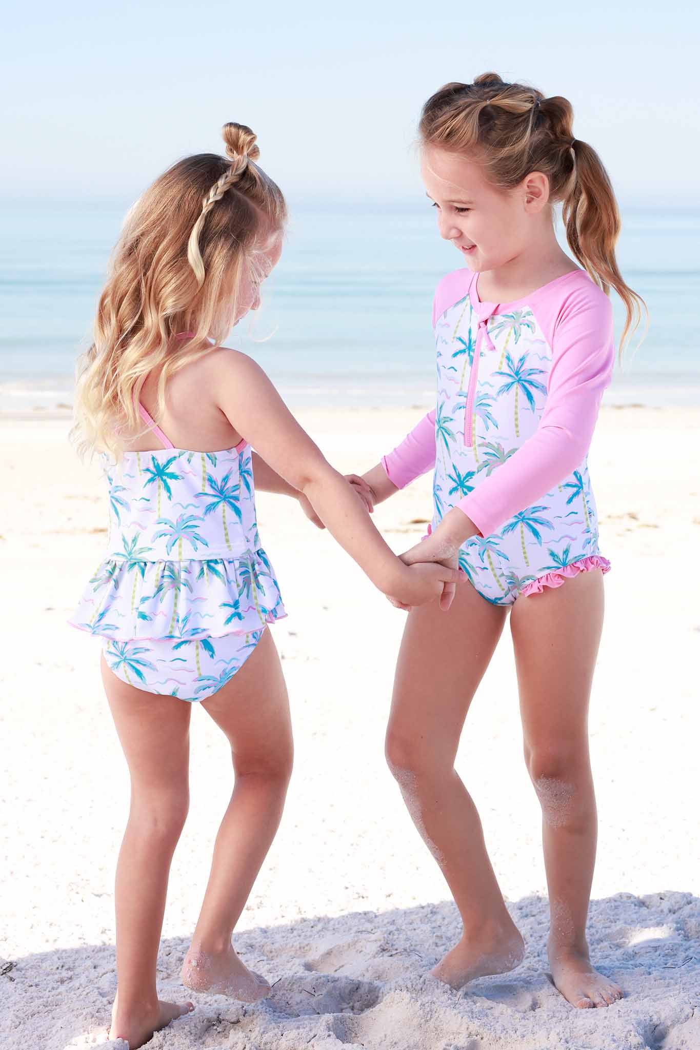 Long Sleeve Rash Guard with Front Zipper | Blue Lagoon
