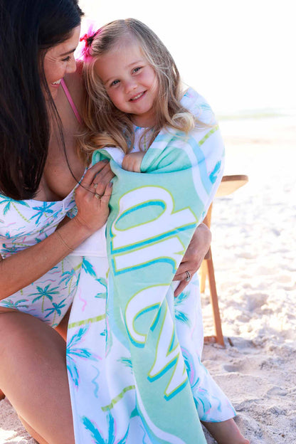 Blue Lagoon Personalized Kids Beach Towel