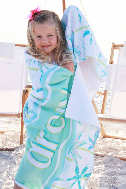 Blue Lagoon Personalized Kids Beach Towel
