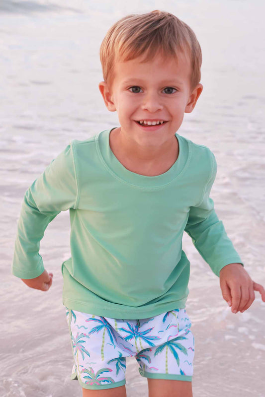 Long Sleeve Rash Guard Shirt | Tropical Green