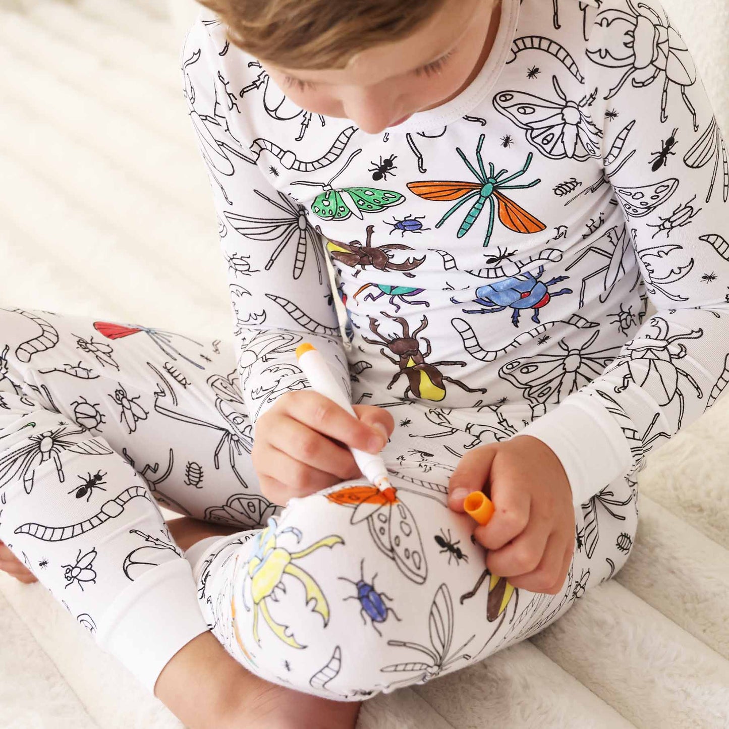 Colorable Two Piece Pajama Set | Doodle Bugs
