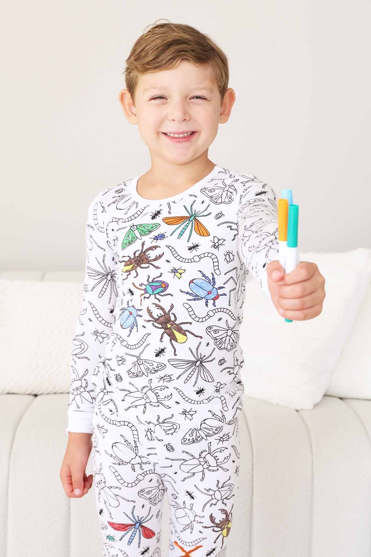 Colorable Two Piece Pajama Set | Doodle Bugs
