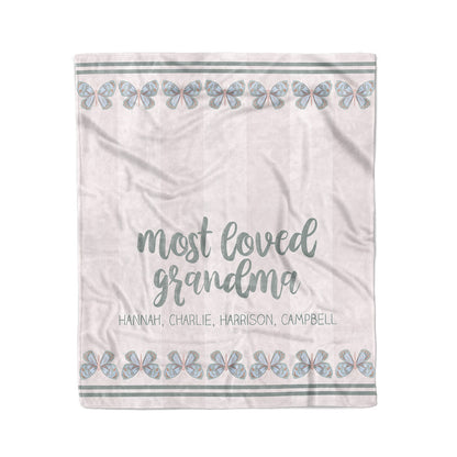 Personalized Blanket | Grandma's Butterfly Love