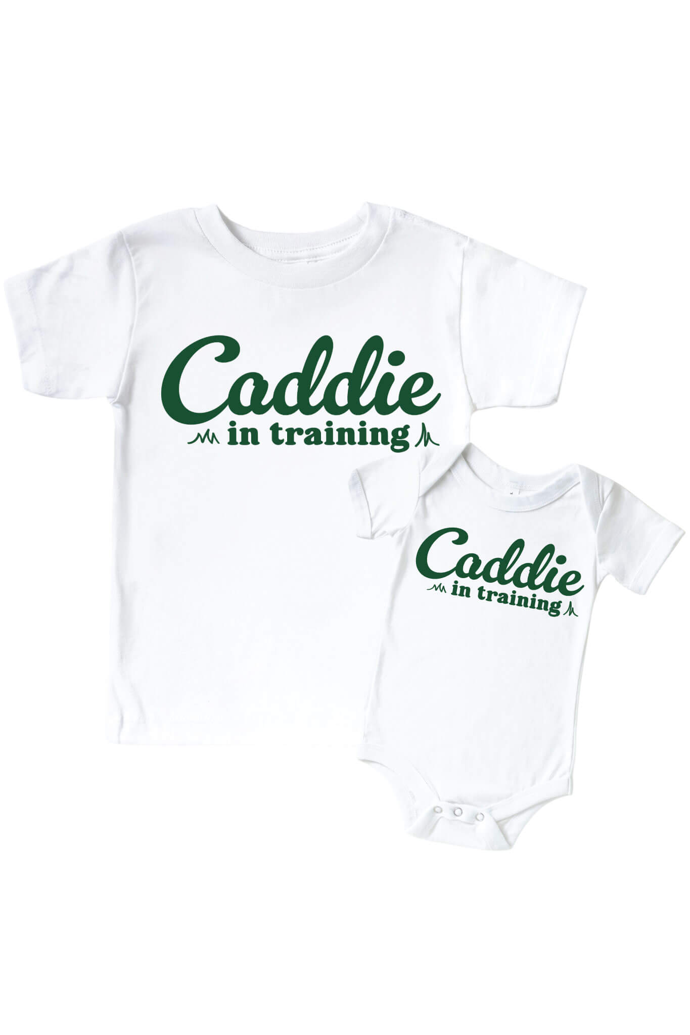 Caddie In Training Graphic Bodysuit & Kids Tee | White
