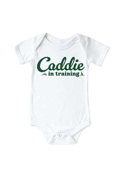 Caddie In Training Graphic Bodysuit & Kids Tee | White