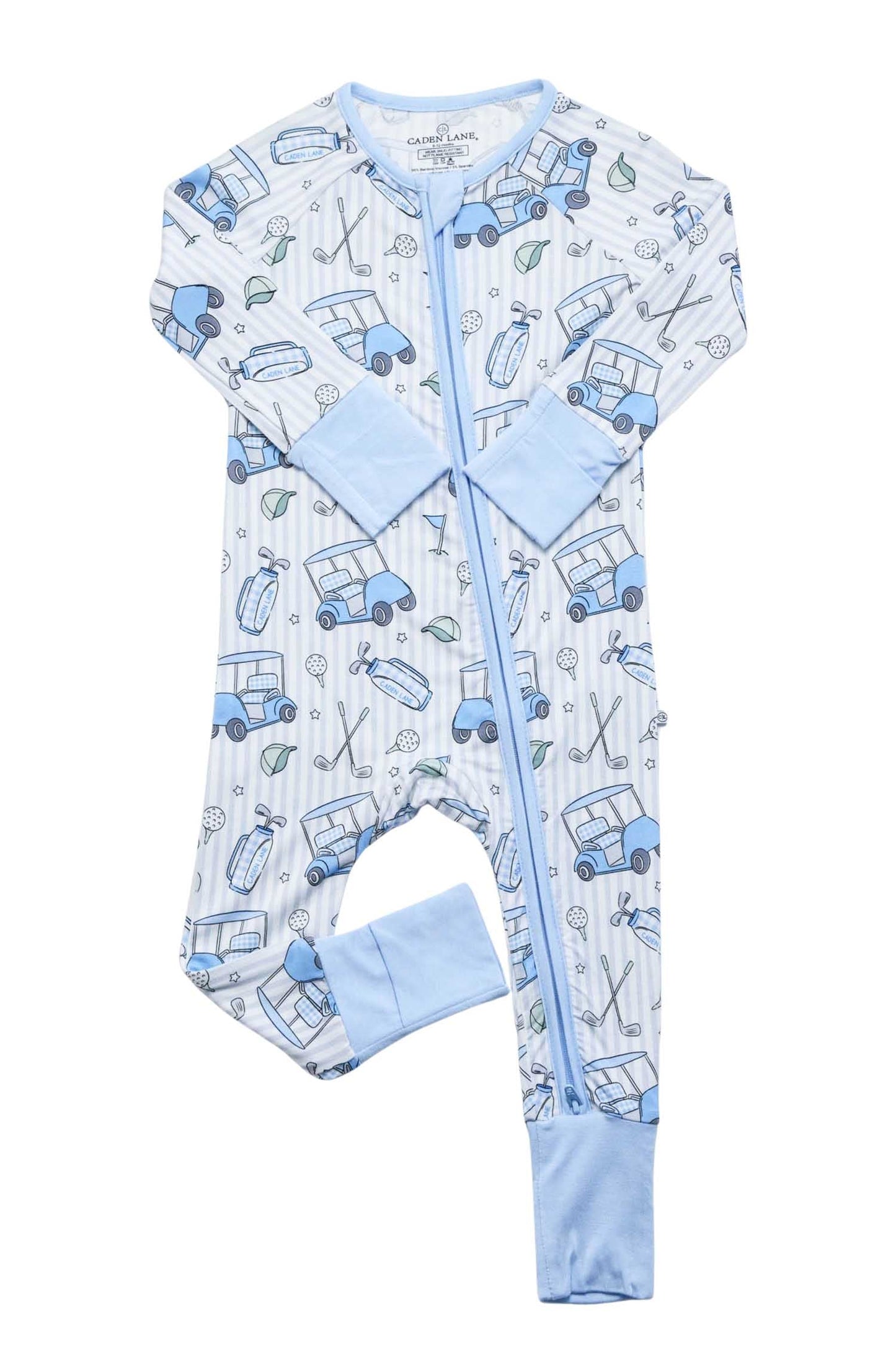 Convertible Bamboo Zip Romper | Caddie Crew Blue