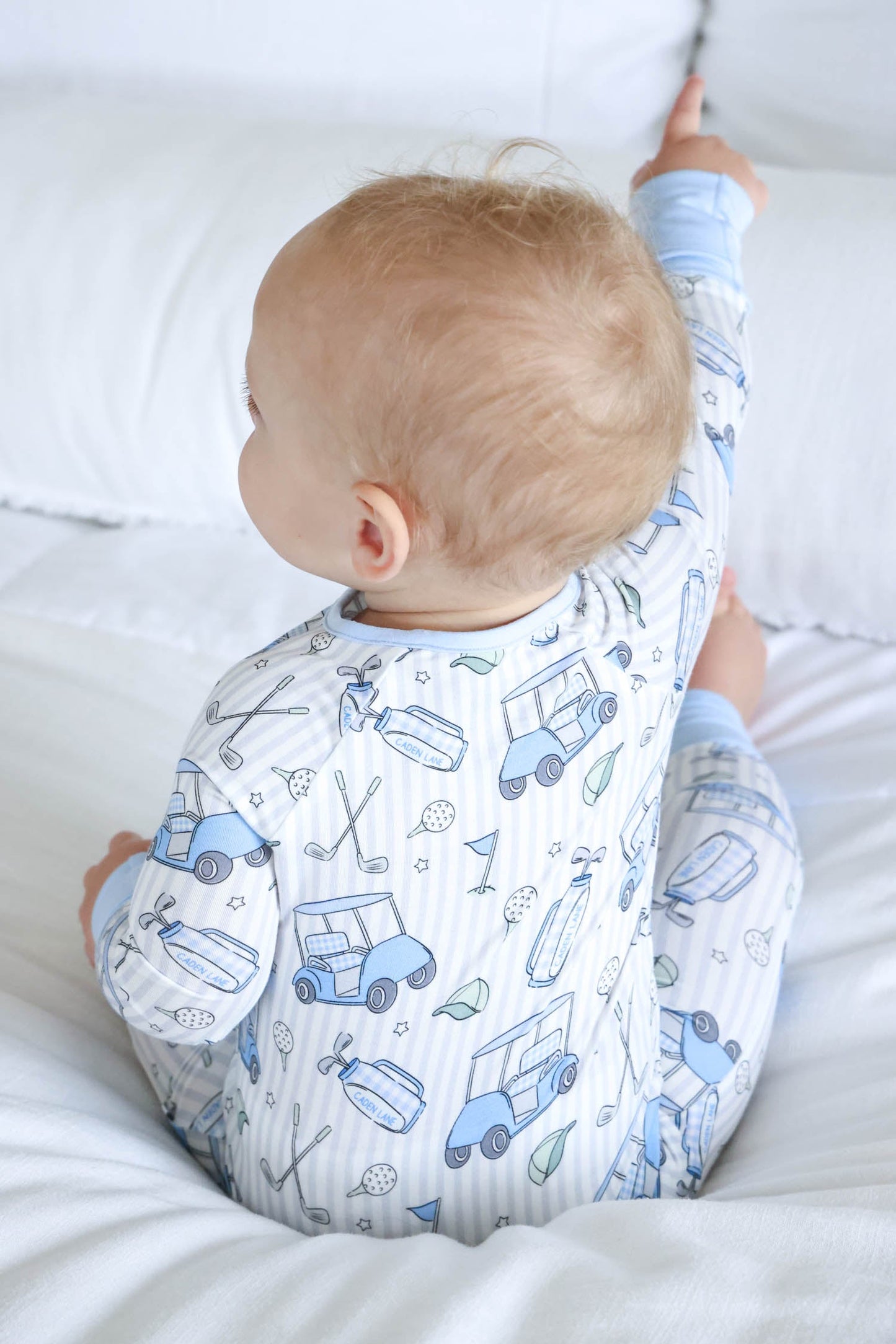 Convertible Bamboo Zip Romper | Caddie Crew Blue