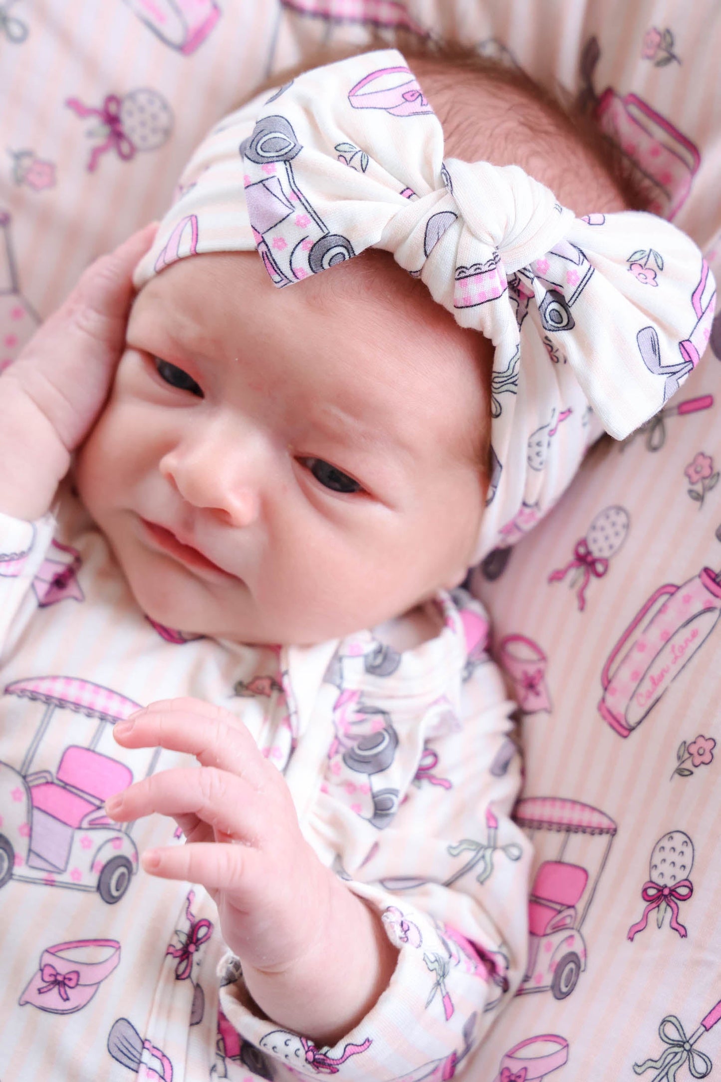 Knit Large Bow Headwrap | Caddie Crew Pink