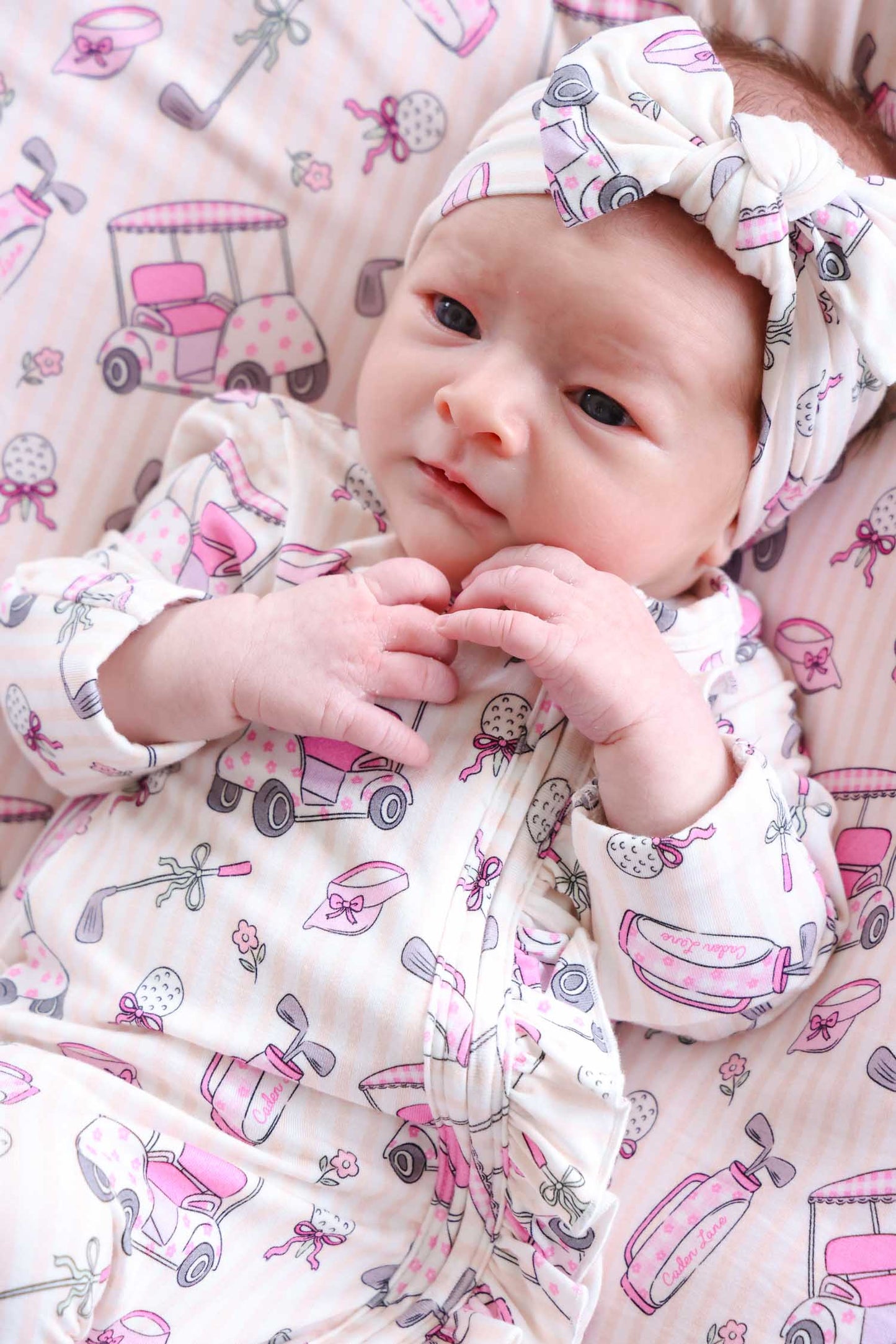 Knit Large Bow Headwrap | Caddie Crew Pink