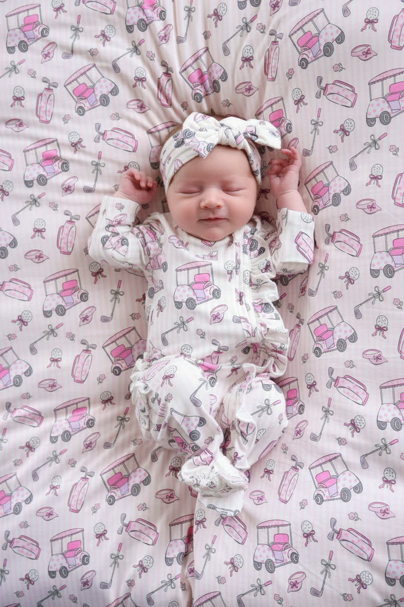 Knit Large Bow Headwrap | Caddie Crew Pink