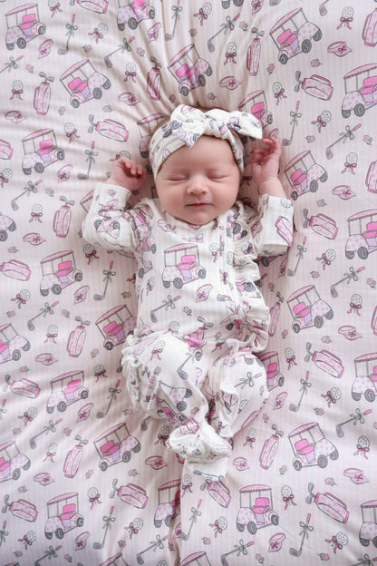 Knit Large Bow Headwrap | Caddie Crew Pink