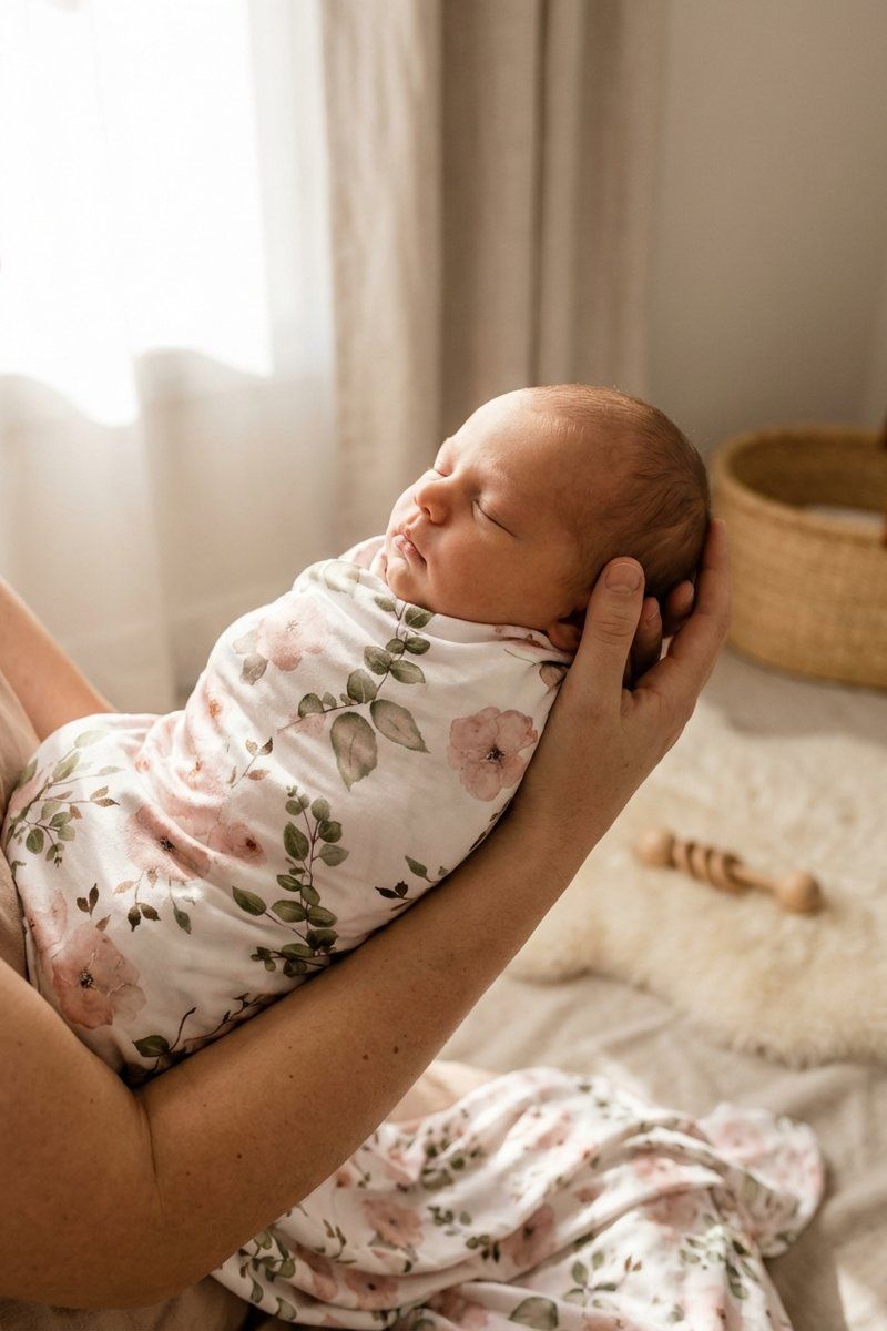 Millie's Dusty Rose Garden Oversized Swaddle Blanket