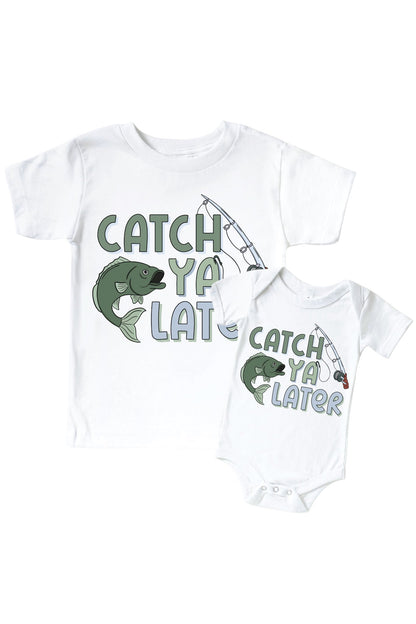 Catch Ya Later Graphic Bodysuit & Kids Tee | White