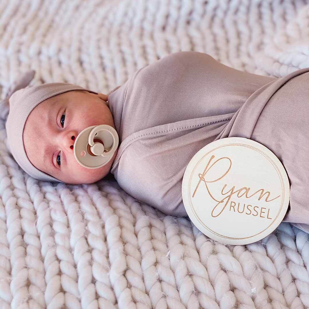 Personalized Baby Name Wood Announcement | Circles