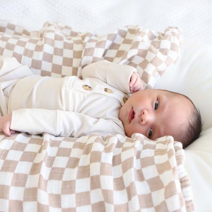 2pc Bamboo Button Top & Bottom | Eggshell