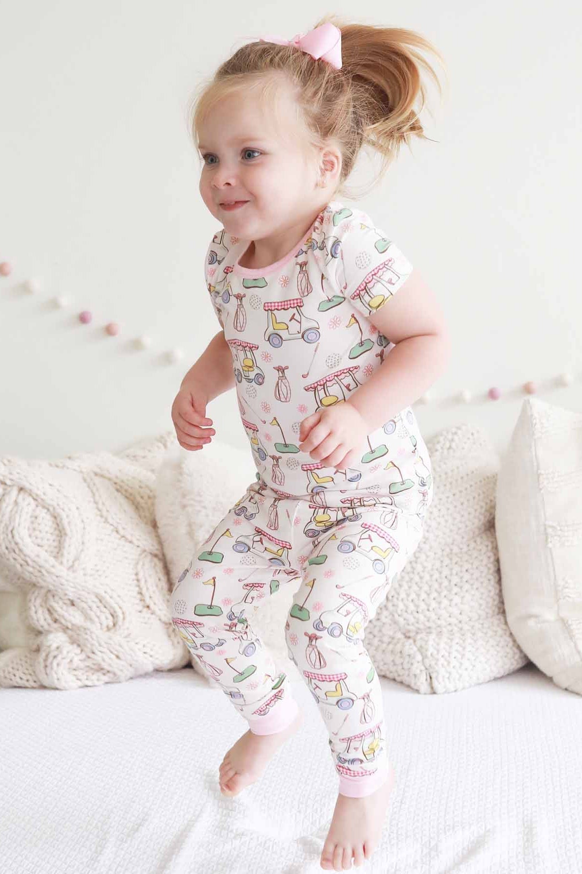 Country Club Cuties Two Piece Pajama Set | Pink