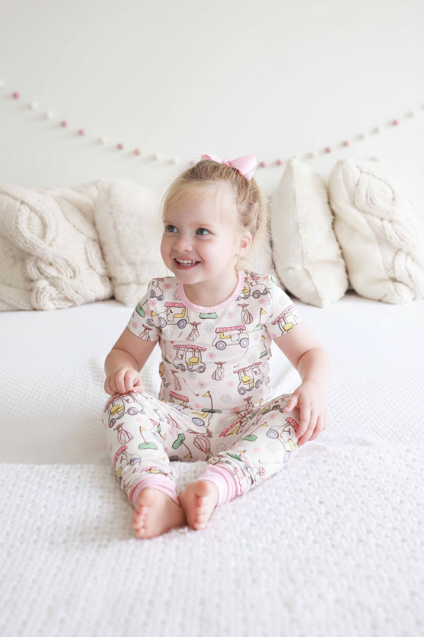 Country Club Cuties Two Piece Pajama Set | Pink