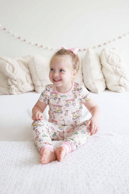 Country Club Cuties Two Piece Pajama Set | Pink