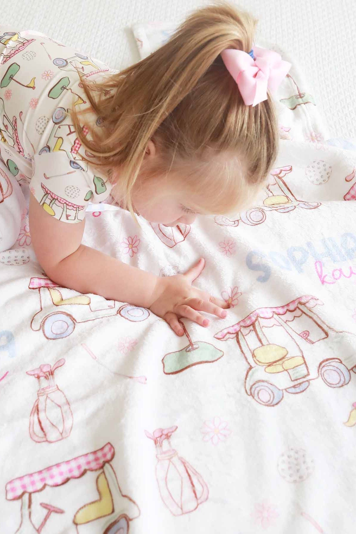 Country Club Cuties Personalized Kids Blanket | Pink