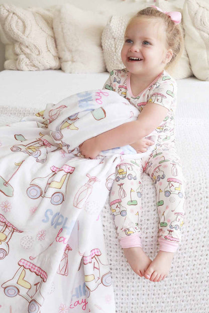 Country Club Cuties Personalized Kids Blanket | Pink