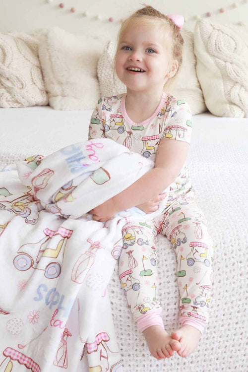 Country Club Cuties Personalized Kids Blanket | Pink