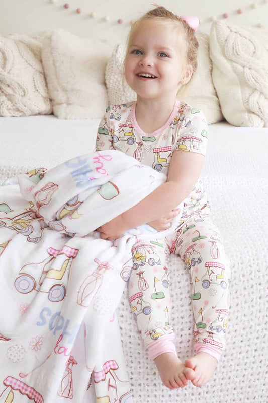 Country Club Cuties Personalized Kids Blanket | Pink