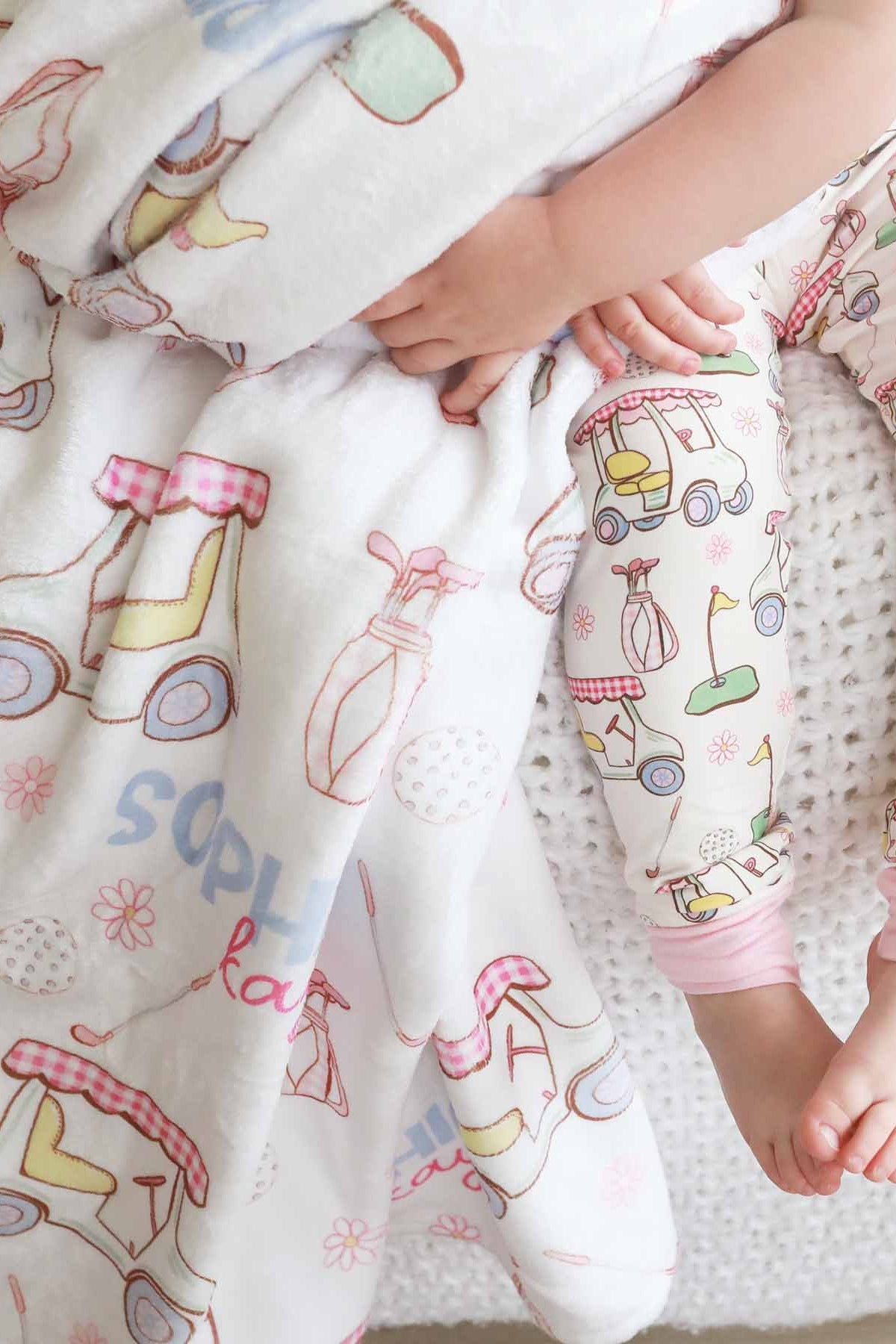 Country Club Cuties Personalized Kids Blanket | Pink