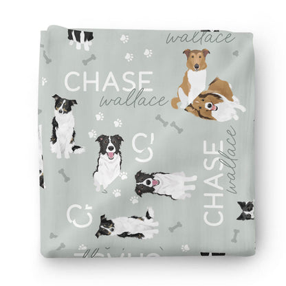 Personalized Baby Name Swaddle Blanket | Dog Breeds