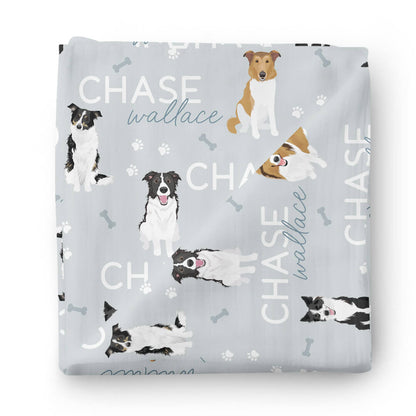 Personalized Baby Name Swaddle Blanket | Dog Breeds