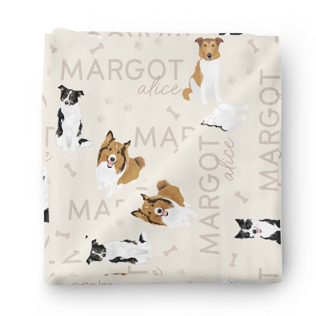 Personalized Baby Name Swaddle Blanket | Dog Breeds