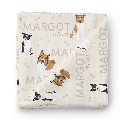 Personalized Baby Name Swaddle Blanket | Dog Breeds