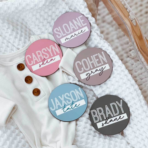 Personalized Block Outline Color Baby Name Announcement