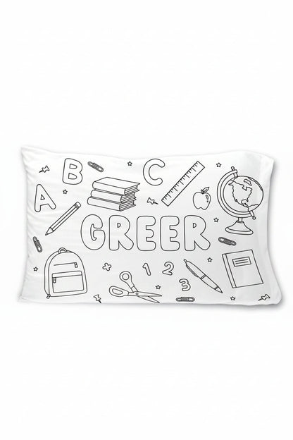 Colorable Personalized Pillowcase | School Days