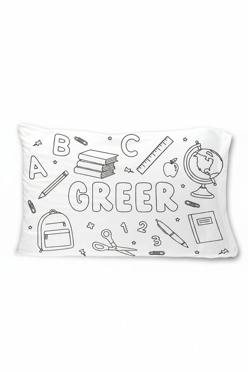 Colorable Personalized Pillowcase | School Days