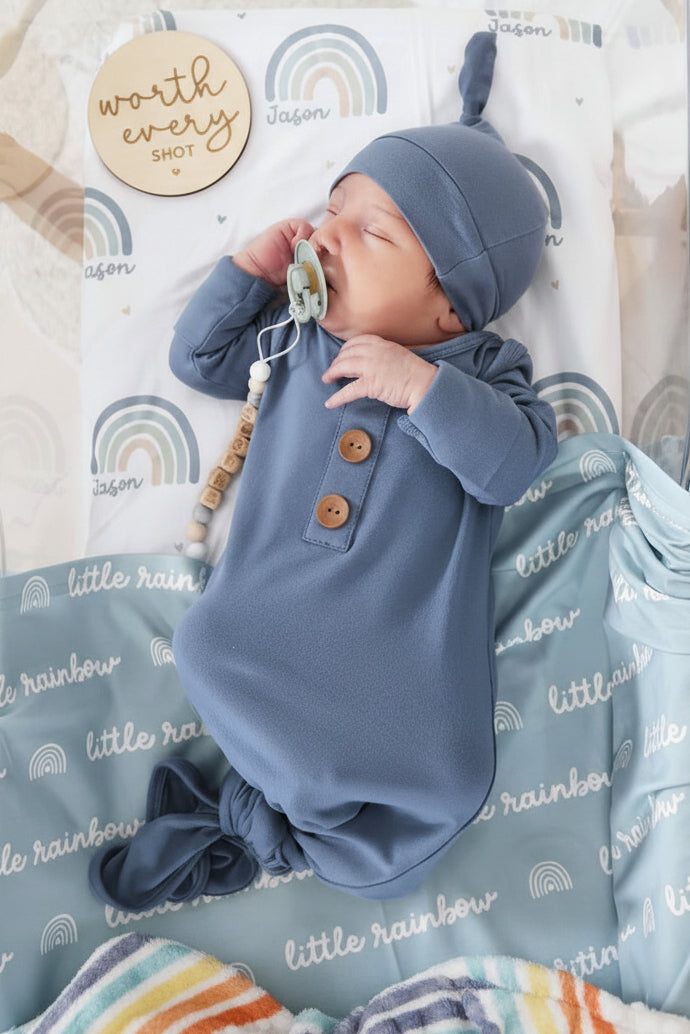 Little Rainbow Swaddle Blanket | Blue