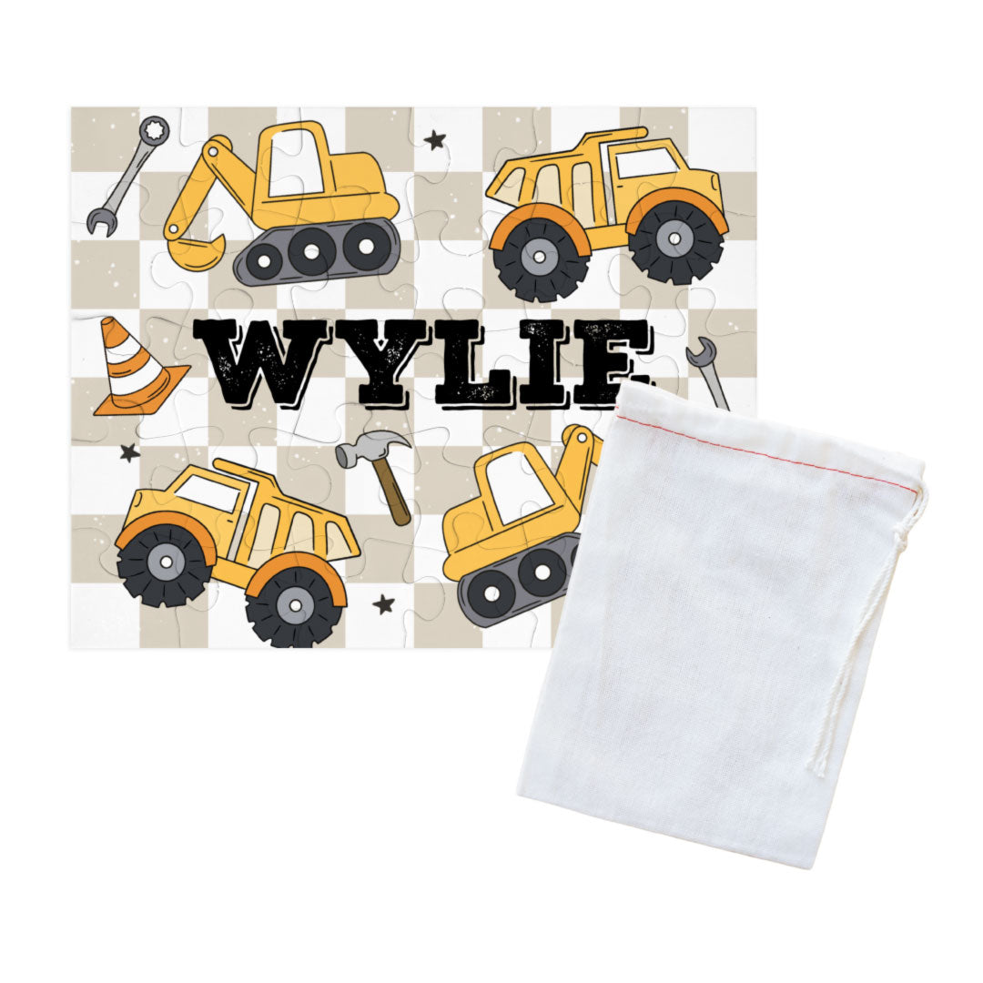 Kids Personalized 30 Piece Puzzle | Under Construction