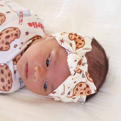 Cookie Cuddles Knit Large Bow Headwrap
