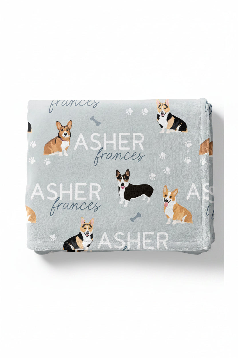 Personalized Kids Blanket | Corgi