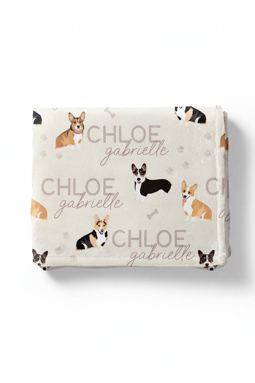 Personalized Kids Blanket | Corgi