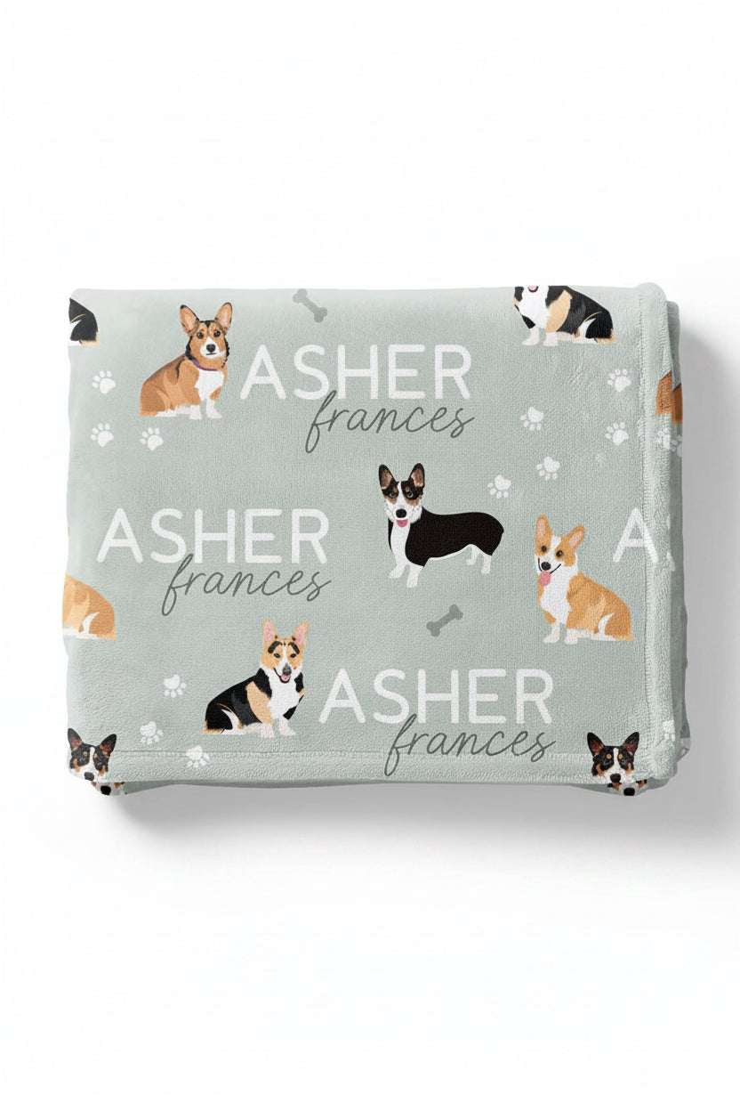 Personalized Kids Blanket | Corgi