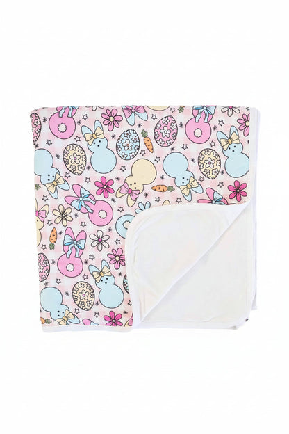 Cottontail Cuties Double Sided Bamboo Blanket | Pink
