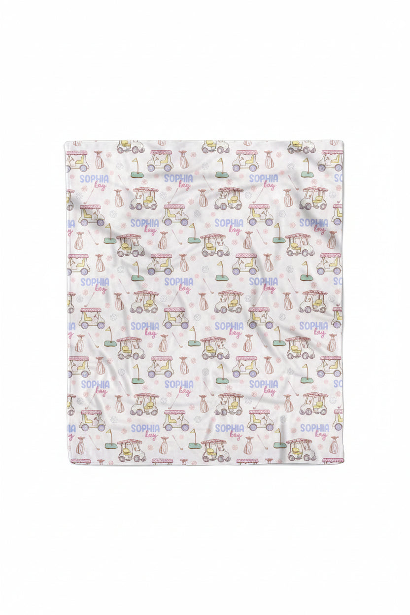 Country Club Cuties Personalized Kids Blanket | Pink