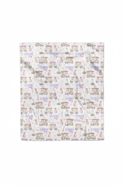 Country Club Cuties Personalized Kids Blanket | Pink